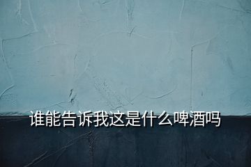 誰(shuí)能告訴我這是什么啤酒嗎