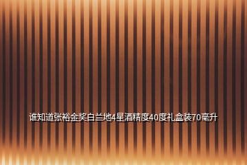 誰(shuí)知道張?jiān)＝皙?jiǎng)白蘭地4星酒精度40度禮盒裝70毫升