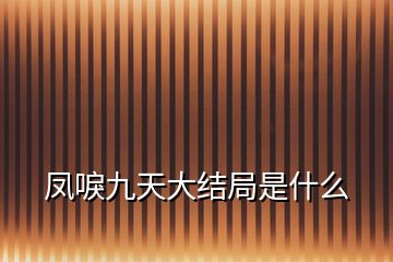 鳳唳九天大結(jié)局是什么