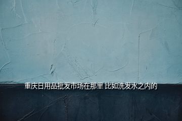 重慶日用品批發(fā)市場在那里 比如洗發(fā)水之內(nèi)的