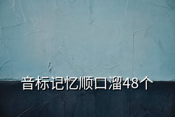 音標記憶順口溜48個