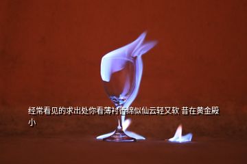 經(jīng)?？匆姷那蟪鎏幠憧幢∫r香綿似仙云輕又軟 昔在黃金殿小