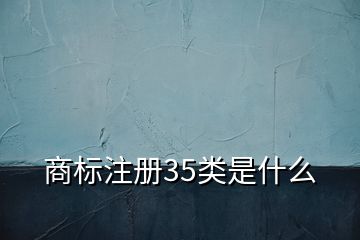 商標(biāo)注冊35類是什么