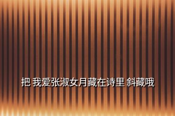 把 我愛張淑女月藏在詩里 斜藏哦