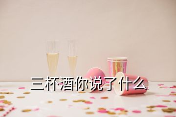 三杯酒你說(shuō)了什么