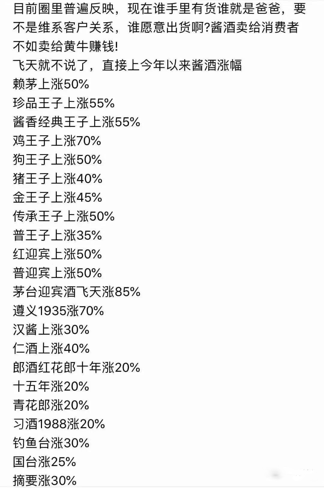 醬香酒全部漲價！漲價幅度高達(dá)40%！